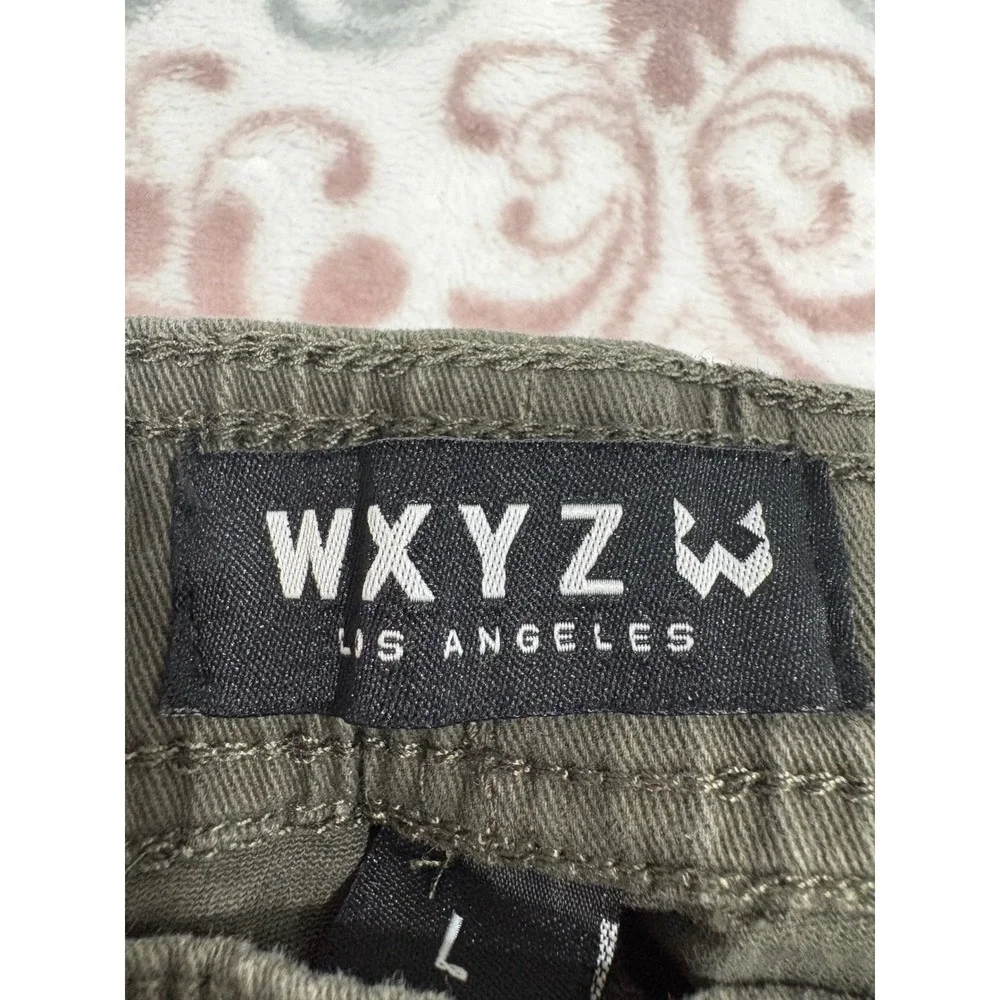 WXYZ Los Angeles Mens Cargo Jogger Pants Olive Green Elastic Waist Size L